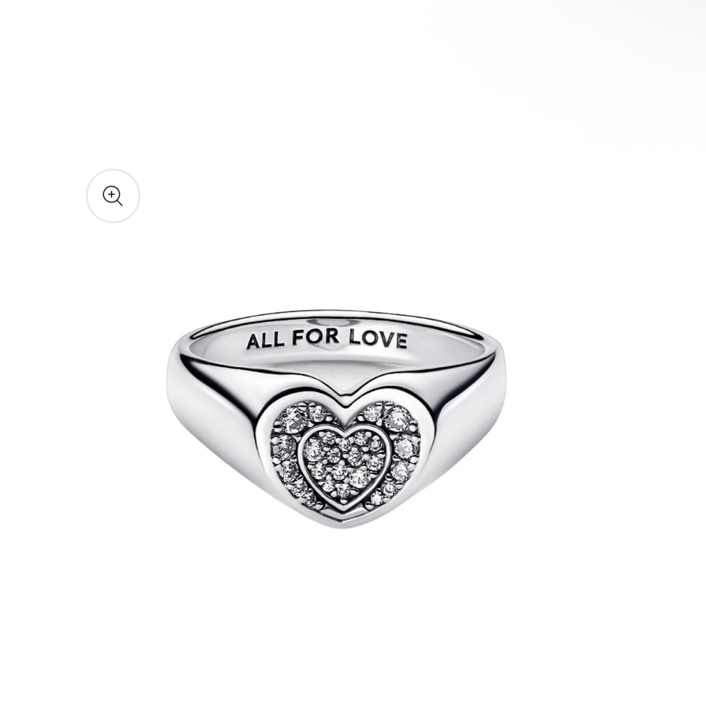 Silver Heart Ring with Crystals